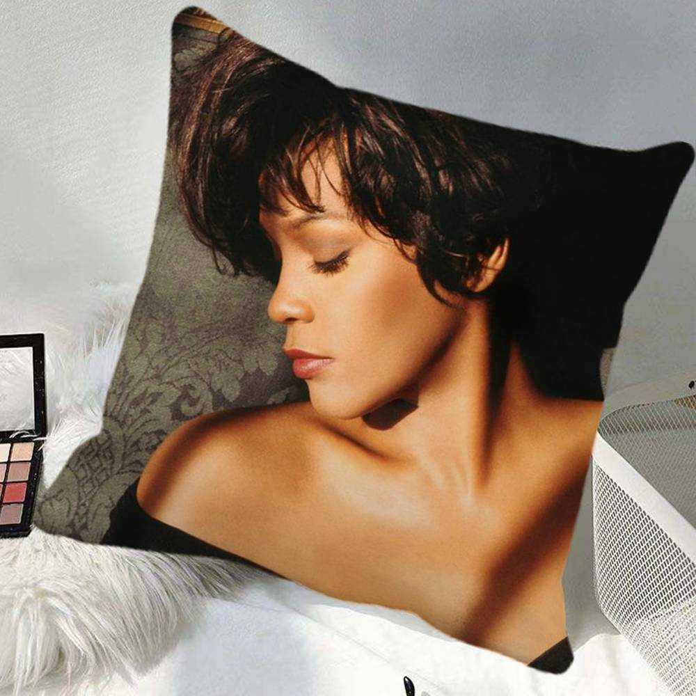 Whitney Houston Singer Pillow Case Square Pillow Bedroom Sofa Leisure Comfort Cushion Car Home Decoration