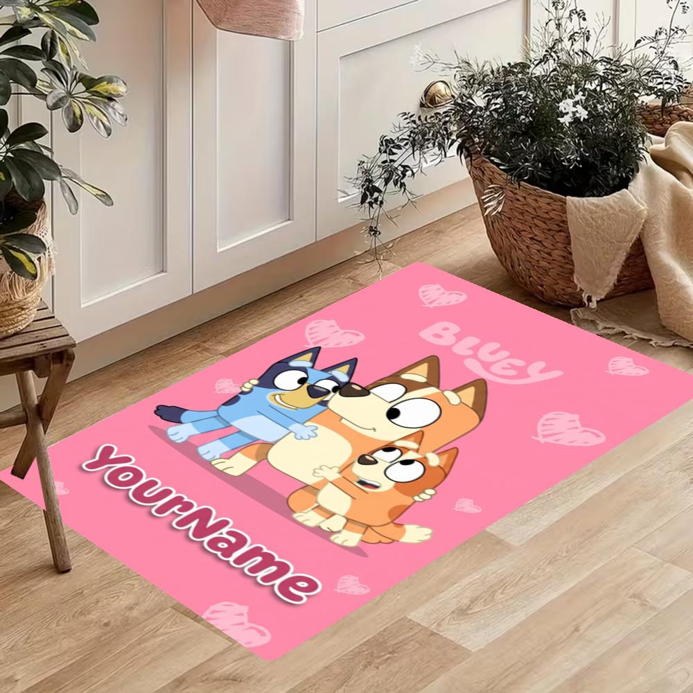 Bluey Customize Your Name Kitchen Rug Runner Rug Laundry Mat Hallway Entryway The Best Gift Choice