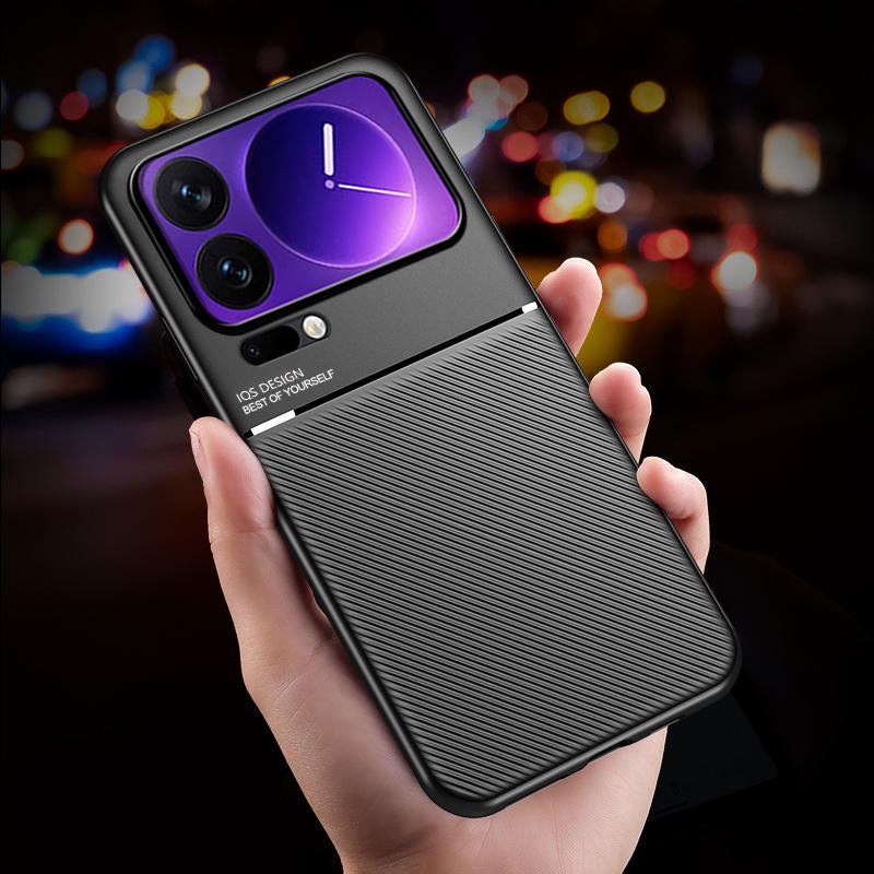 Etui dla Xiaomi 17 Pro 5G Magnetyczny uchwyt samochodowy Skórzana płytka Etui na telefon dla Xiaomi17 Xiomi Mi17 Mi 17Pro Max Pokrowiec na tył Fundas