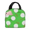 Golf Ball Pattern Insulated Lunch Bag for Kids School Cooler Thermal Food Box Tote Leakproof Lunch Boxes Container