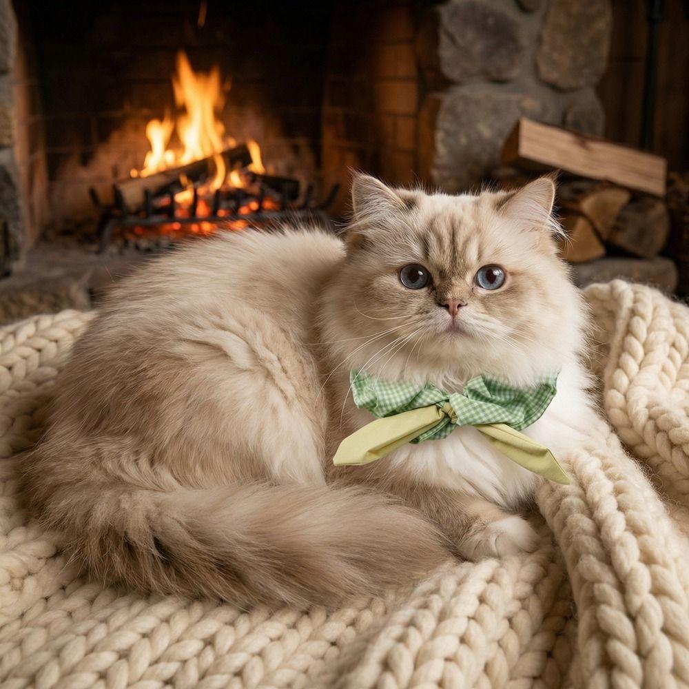 Bequemes Hundehalsband Karomuster Katzenhalsband Haustierzubehör Haustierkatzenschal Für Fotos