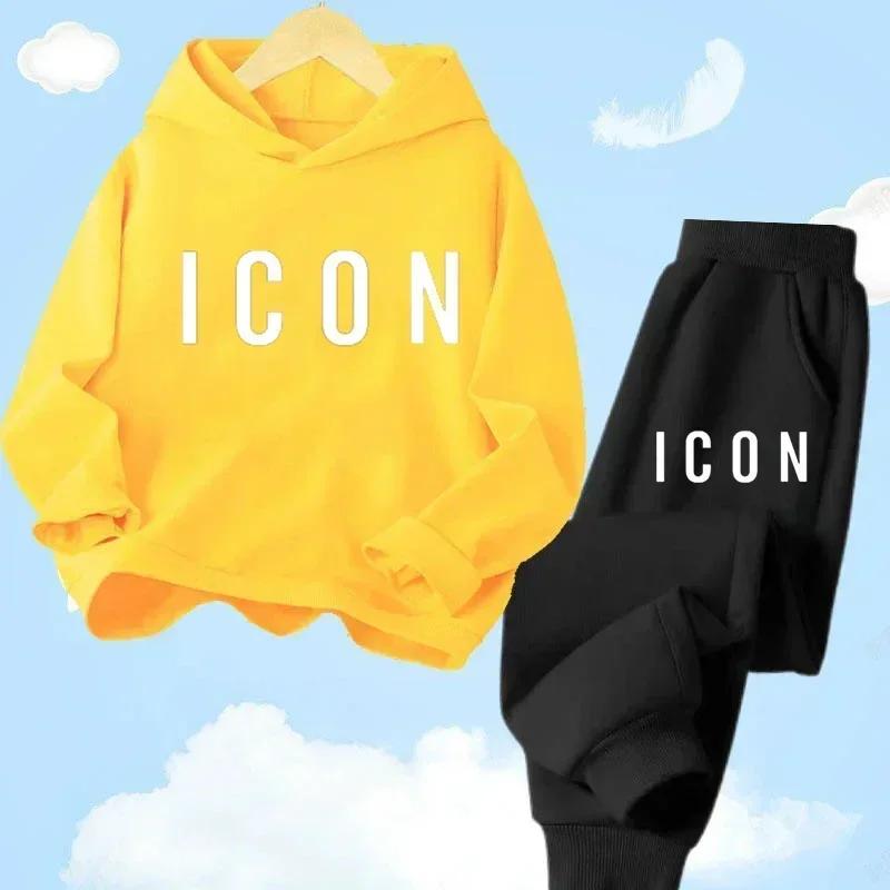 Spring Autumn New Fashion Kids Tracksuits 3-12 Years Boys and Girls Casual Sports Hoodie Tops+Pants 2PC Sets Children's Clothing