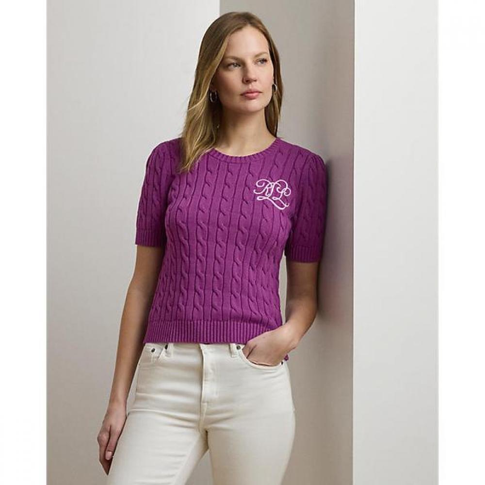 Свитер с коротким рукавом из хлопка с косами Ralph Lauren Wmlrswesn820167500 XS