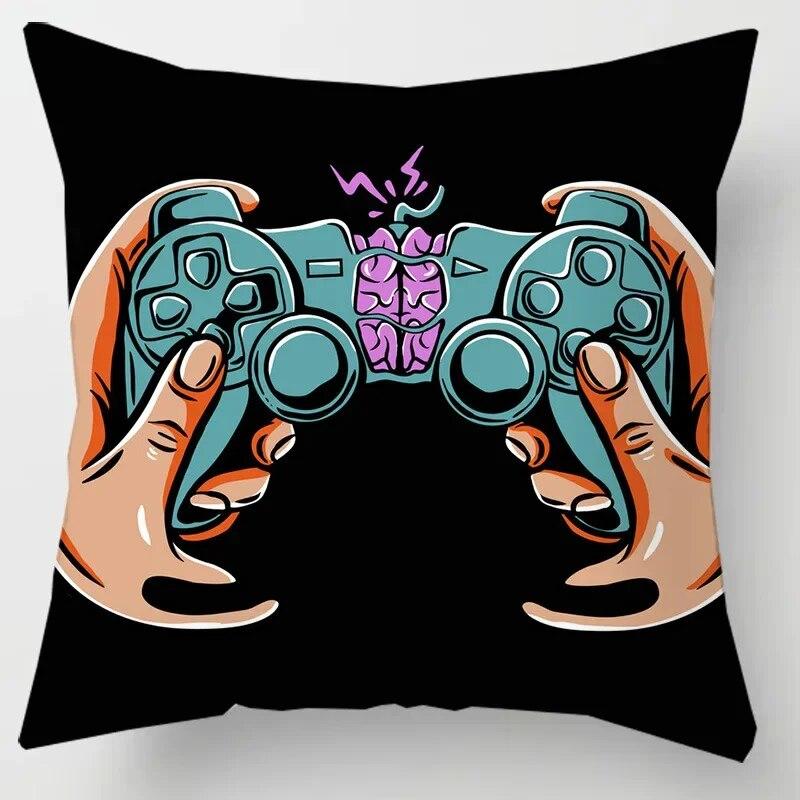 Home Decor TV Game Fan Style Square Pillowcase Cushion Cover Anime New Design Gamer Grip Printed  45x45 Gift for Kids