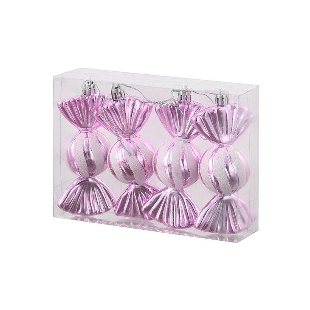4 Pcs/box Christmas Candy Pendants Christmas Tree Decorations Window Counter Decorations Colorful Candy
