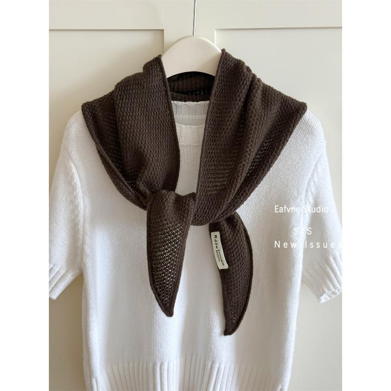 Triangulär scarf nackskydd Australisk kashmirull sjal Dam enkel nackskydd Varm stickad liten scarf