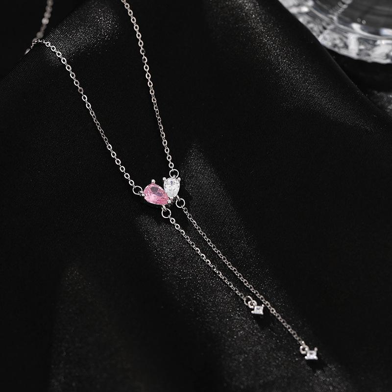 Banyan Tree S925 Silver Simple Heart Tassel Necklace - Women's Luxury Clavicle Chain Trend