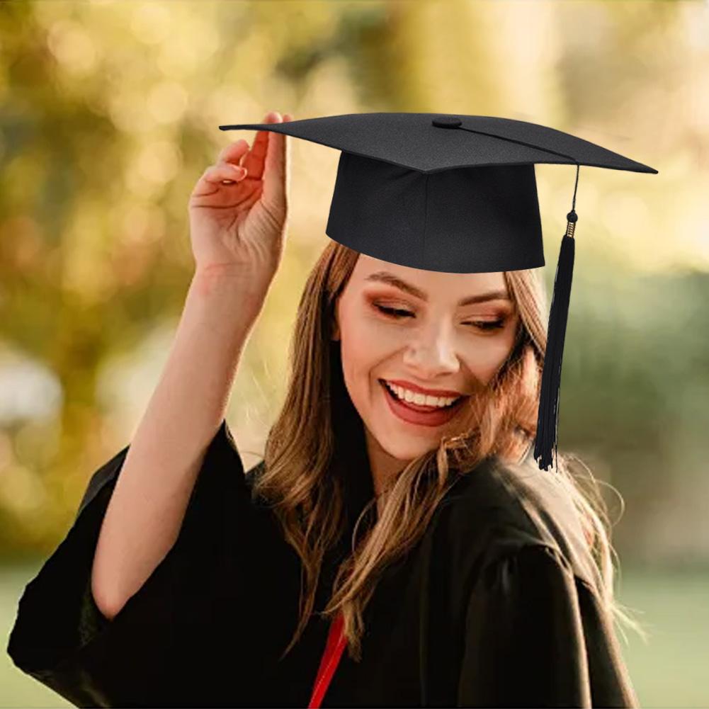 Graduation Cap with Tassel Doctoral Hat Adjustable Student Bachelor Hat Bachelor Graduation Cap for High School & Bachelor