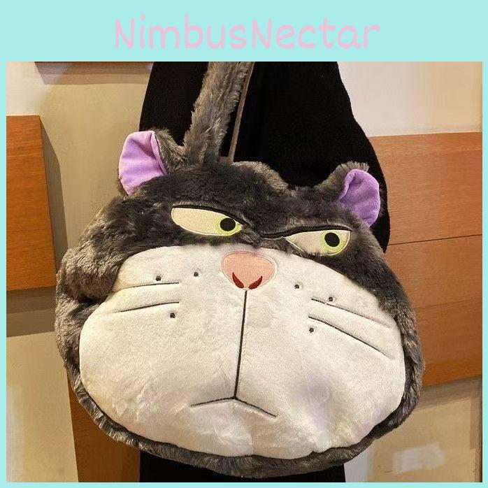 Lucifer In Cinderella Plush Cat Plushie Girl Backpack With Cartoon Animal Design For Daily Use