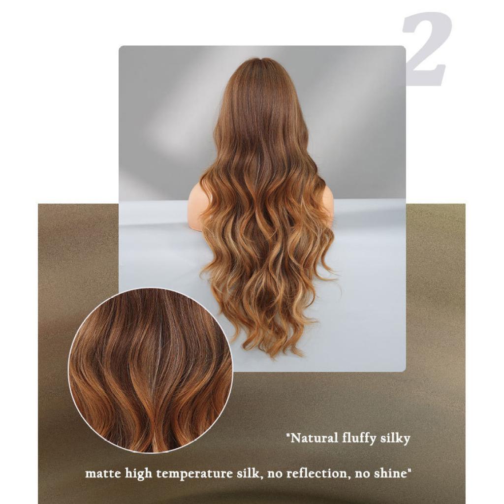 Nová dámská paruka simulace paruky 75 cm zlatá paruka velká vlnitá paruka Plná pokrývka hlavy Růže síťka na vlasy čelenka Krása dekorace Paruka