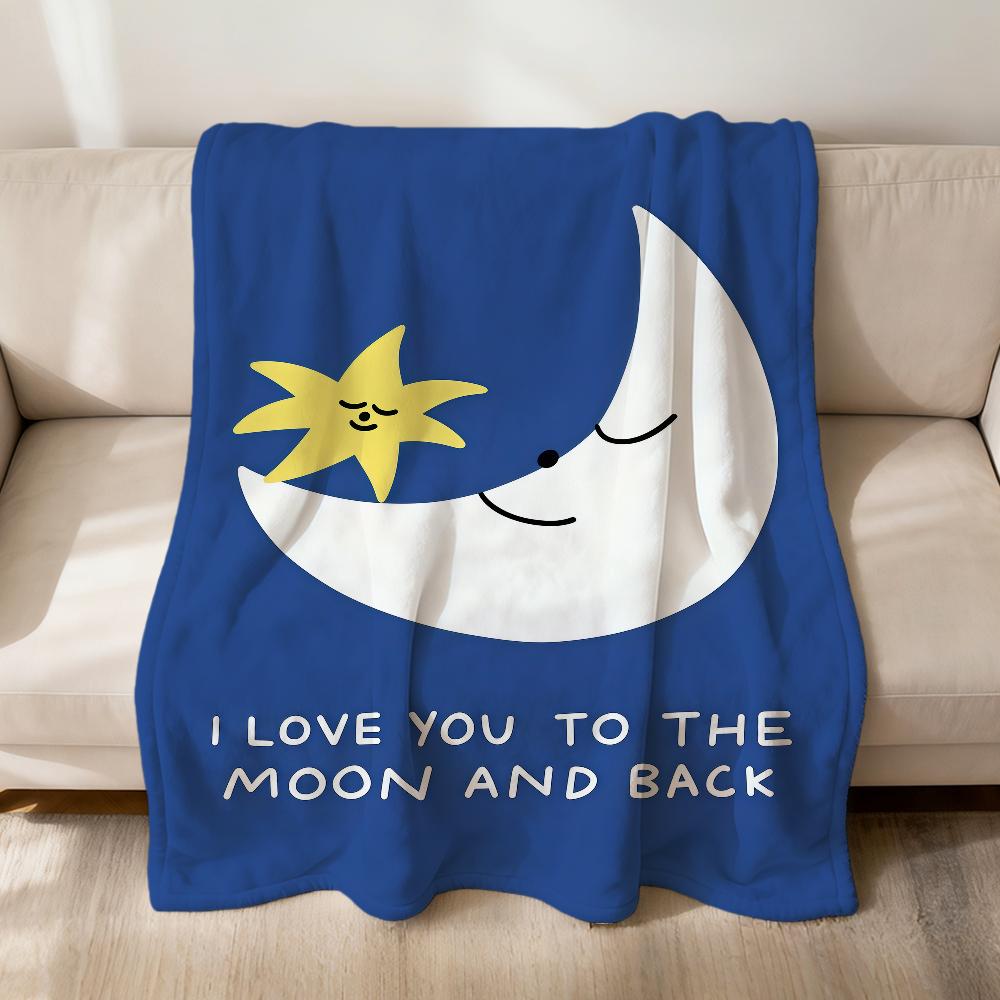 Art I Love You To the Moon and Back Flannel Soft Warm Plush Blanket Sofa Living Room Pet Hogar Bedroom Gift Home Car Portable