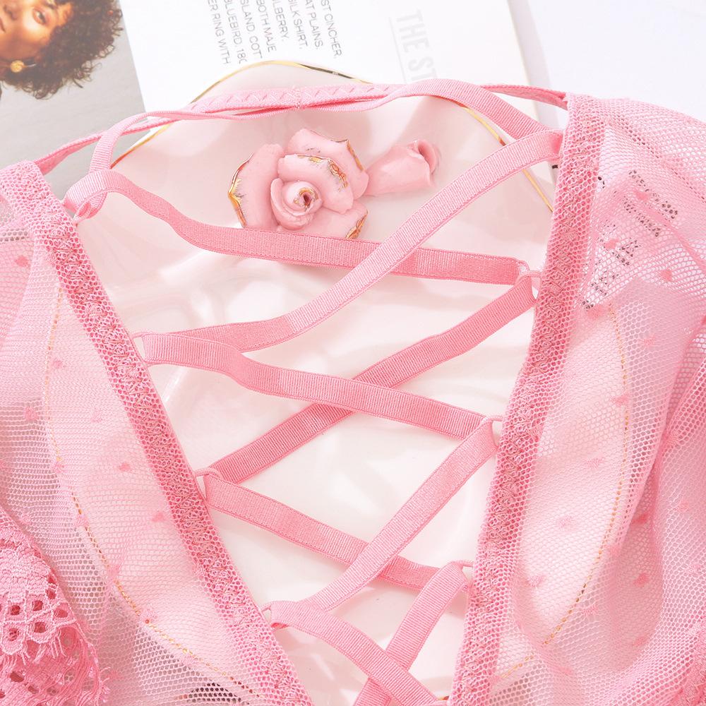 Lace Panties Women's Mesh Breathable Large Size Briefs Straps Cross Hollow Sexy Sex Panties