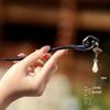 Elegant Ebony Flower Hairpin for Women – Ancient Style, High-End Feel, Simple Chinese Design, Perfect for Daily Use.