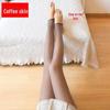 Women's Faux Transparent Nude Velvet Pantyhose: Black, Gray - Autumn/Winter