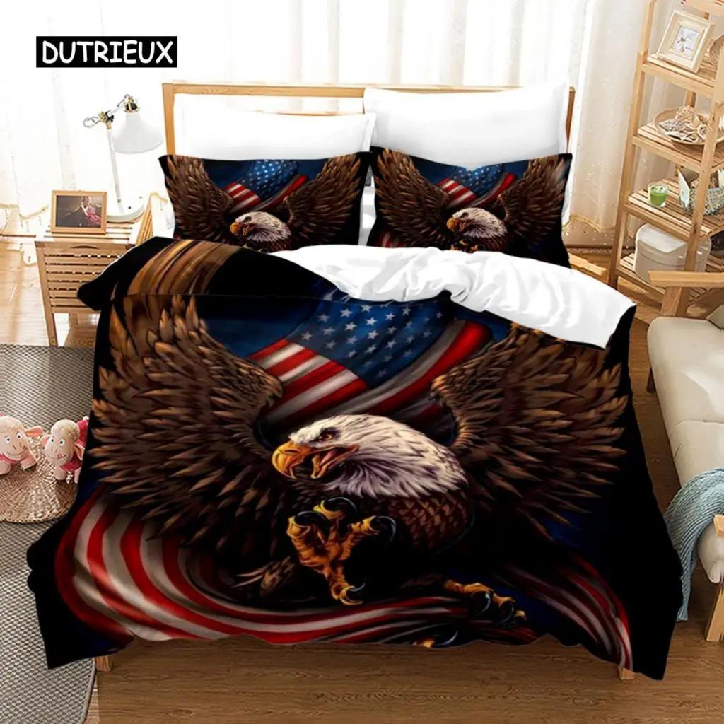 

American Flag Duvet Cover Set Microfiber Red White Stripe Decor Bedding Set Independence Day Freedom Theme Quilt Cover for Teens 70x133cm 2pcs