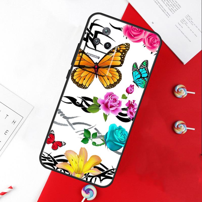 Butterfly Flower Cover For Xiaomi 14T 11T 12T 13T Pro 13 14 15 Ultra POCO X7 Pro X3 X5 X6 F5 F6 M6 Pro Case