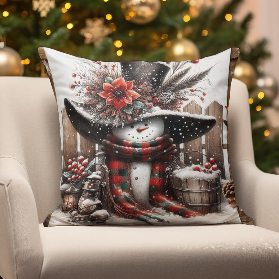 Home Decor Christmas-themed Pillow Designs Suitable For Sofa Bedroom Car Pillow Cover Cushion Rectangular Back Cushion