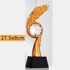 Individuell Kreative Flügel Goldene Ähre Weizenähre 5 Sterne Harzmedaille, Auszeichnung für hervorragende Mitarbeiter, Heimdekoration Kristallpokal 1 Stück