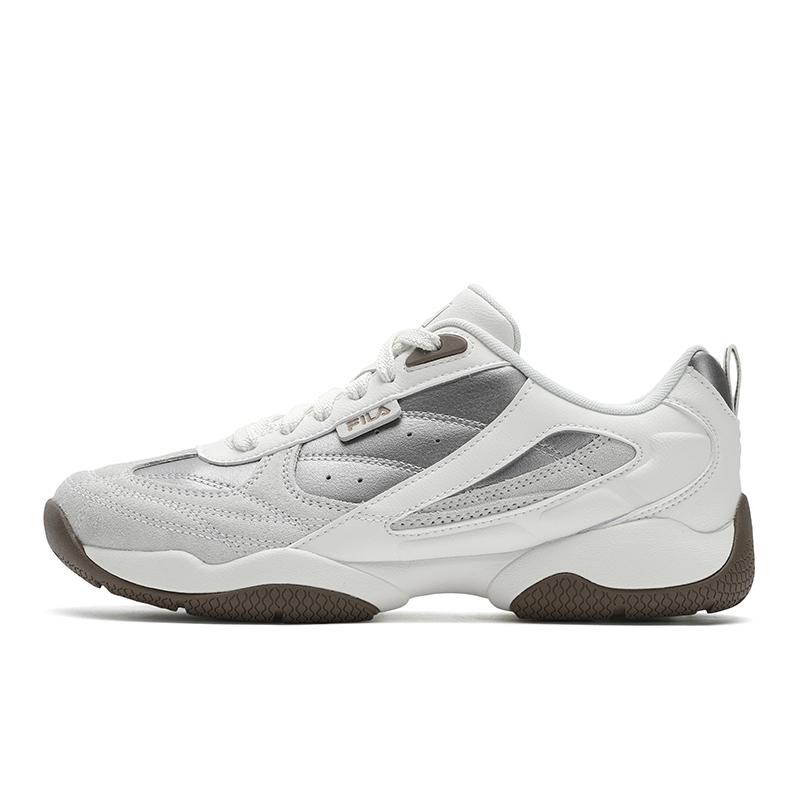 FILA Fountain Fashion Simple Personality Sports Comfortable Retro Low-Top Lifestyle Casual Shoes Women sneaker White Silver F12W531105FCM