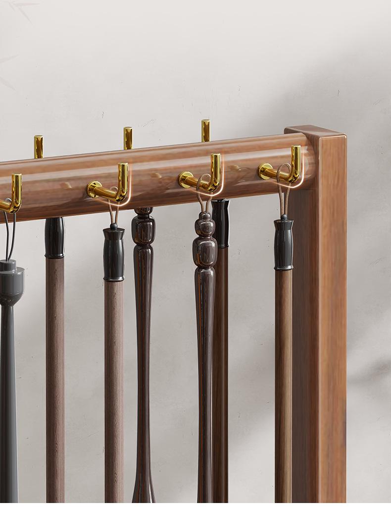 Massivholz-Kalligraphiepinselhalter mit Metallhaken - Schreibtischständer für die Vier Schätze des Gelehrten