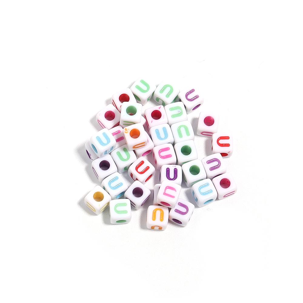 100pcs/lot  A-Z Acrylic Letter Bead Square Loose Spacer Alphabet Beads for DIY Bracelet Necklace Jewelry Making Supplies
