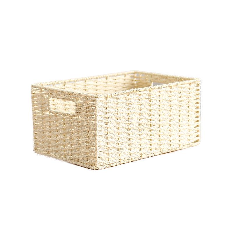 Cesta tejida de almacenamiento para escritorio para refrigerios, juguetes y artículos diversos