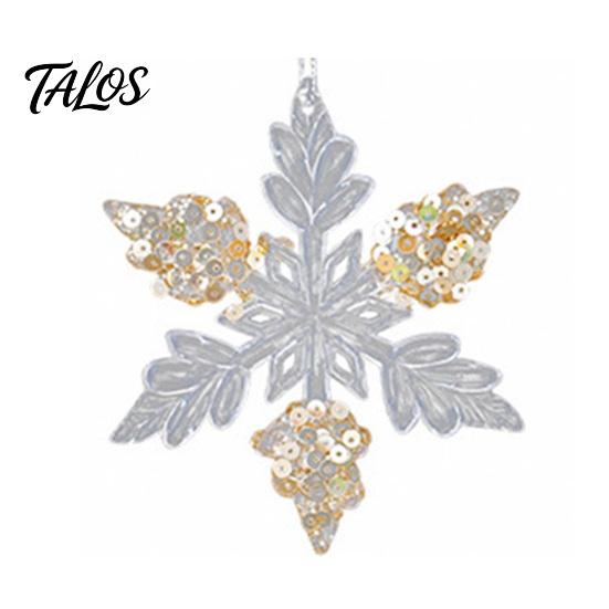 Reusable Party Hanging Ornaments Faux Crystal Christmas for Tree, Clear Snowflake/Starfish/Heart/Bird/Horse Decoration Shatterproof Seasonal