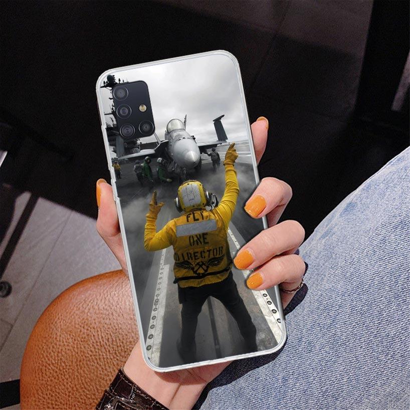 Military Aircraft Warship Fighter Phone Case For Samsung Galaxy A52 A32 A22 A12 A51 A31 A50S A30S A20S A10S Note 20 Ultra 10 Plu
