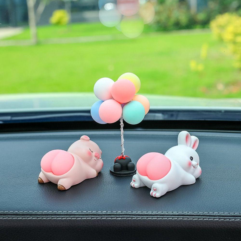 Panda Pig Car Ornaments Cute Cartoon Decorative Accessories Car Interior Ornaments  Car Decoration