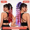 With Hair Tie Colored Hair Extensions 20" Ombre Crazy Hair Day Accessories