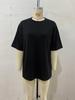 European Summer 2026 Women's Mid-Length Plain Loose T-Shirt with Five-Point Sleeves