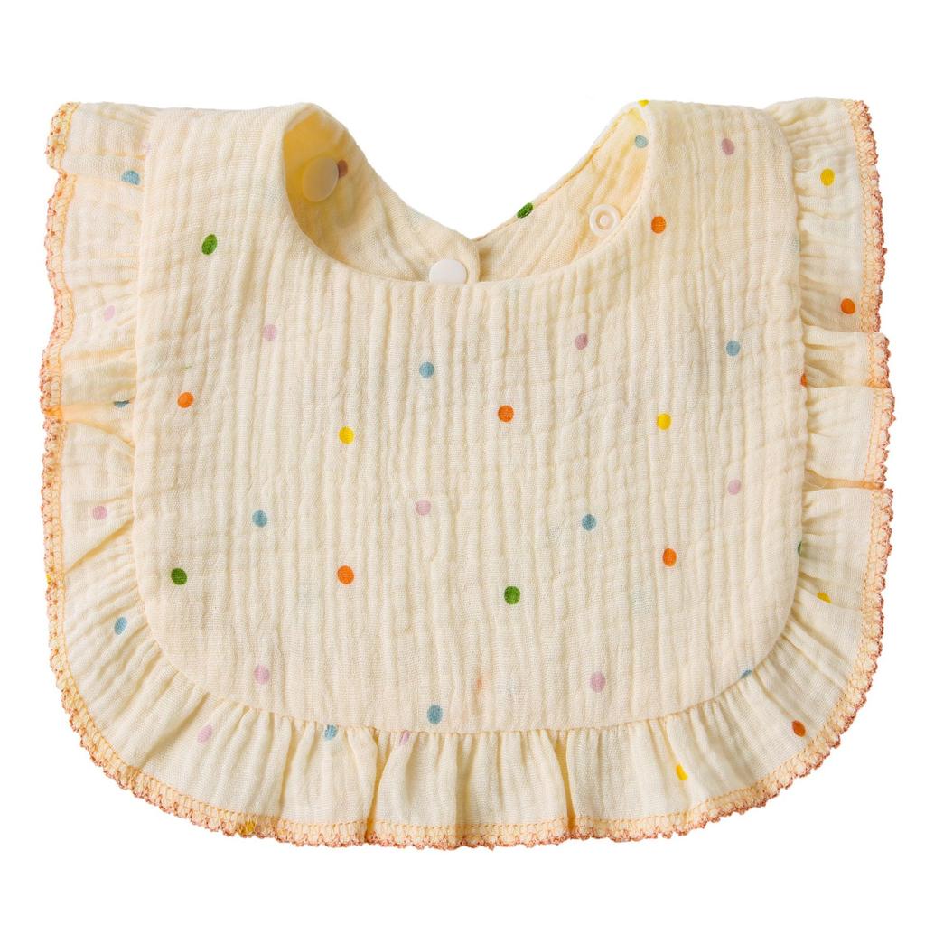 Baby Bibs Organic Cotton Muslin Scarf Burp Cloths Ruffle Floral Gauze Water Absorb Bandana for Newborn Accessories Feeding Kids