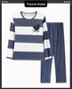 Women's Contrast Plaid Pajamas: Long Sleeve, Round Neck, Casual Loose Pants, Perfect for Spring and Autumn, Suitable for Home or Outdoor Wear.