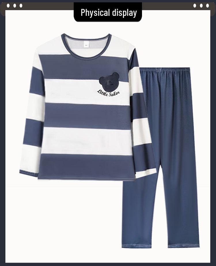 Women's Contrast Plaid Pajamas: Long Sleeve, Round Neck, Casual Loose Pants, Perfect for Spring and Autumn, Suitable for Home or Outdoor Wear.