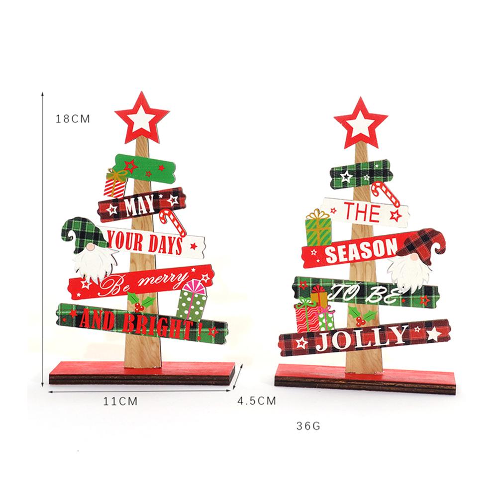Detachable Christmas Tree Wooden Ornaments Table Top Dress Up Photo Props For Christmas Decoration