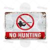 DORA Tin Sign Hunting Fishing Warning Metal Sign Shooting Range Caution Plaque No Duck Shooting Private Property Animal Wildlife Protection