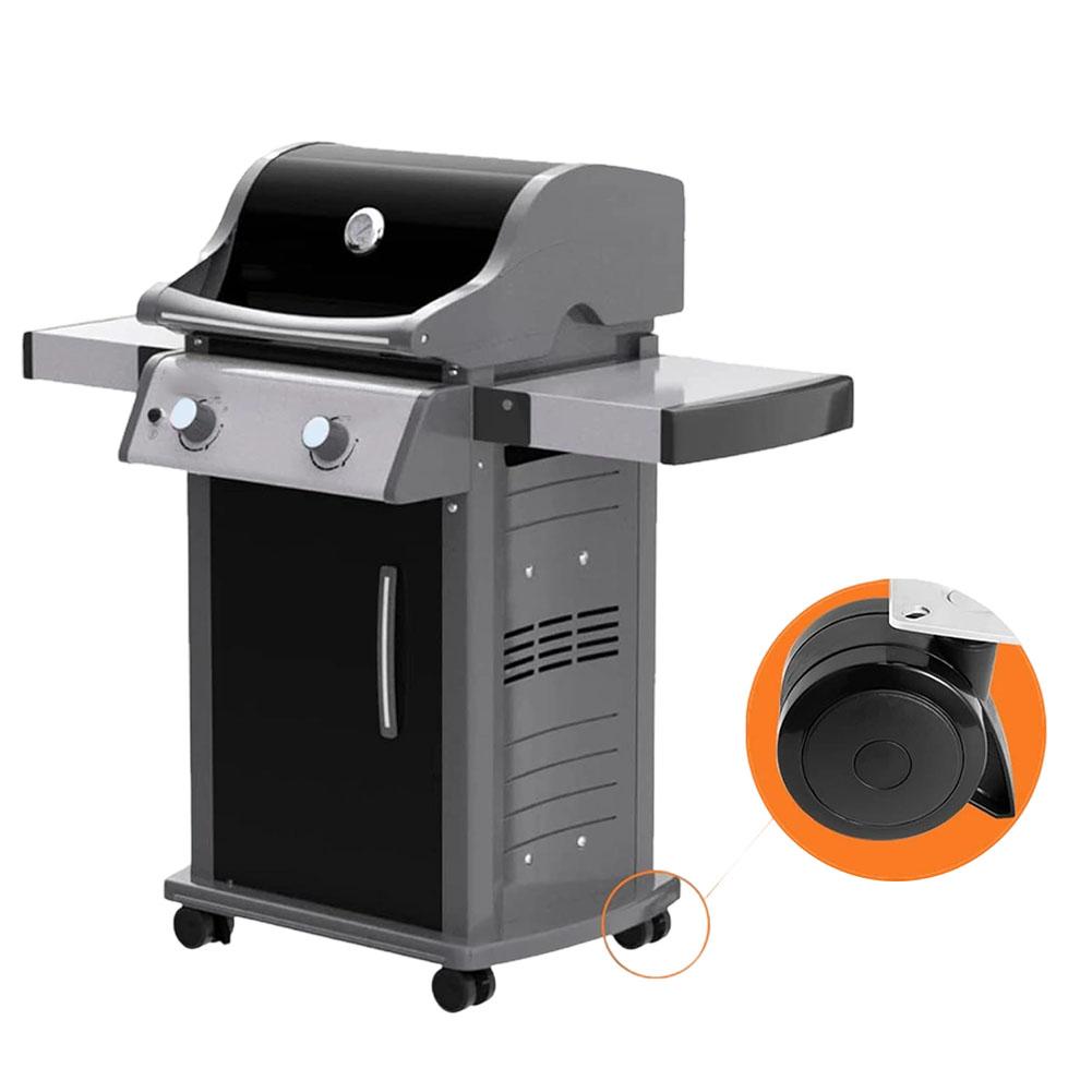 2 stuks BBQ 69827 69828 Vervangende Wielset Voor Weber Voor Spirit 200/300 Grills 4651240551 Vergrendelende Wielen Met Plaat En Schroeven