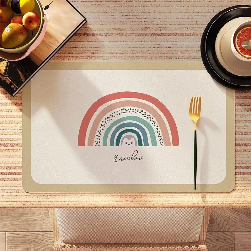 Modern Minimalist Silicone Leather Placemat Waterproof Oil-Resistant Heat-Resistant Easy Clean Luxury Table Mat Dining Kitchen