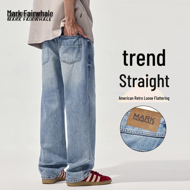 MARK FAIRWHALE Men s Loose Straight-Leg Jeans 30