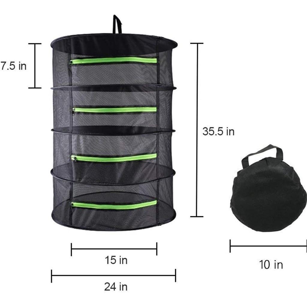 4/6/8 Layer Hanging Drying Rack with Zippers Foldable Plant Drying Net  Drying Rack Hanging Mesh for Plants Seeds and Buds