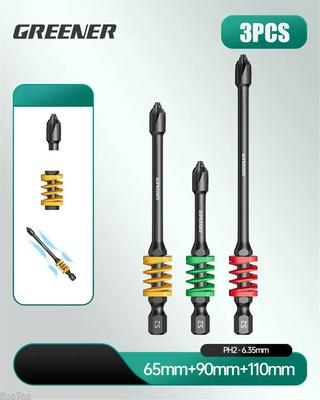 Serrated Non-slip Electric Screwdriver Spring-loaded Buffer Crosshairs Battery Screwdrivers with Rainbow Plug-in Card Tool Parts