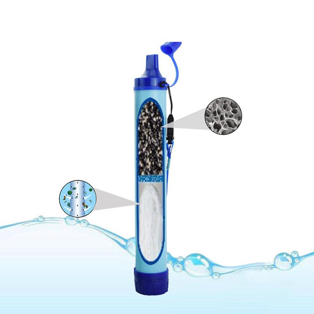 Portable Outdoor Water Filter Straw Survival Emergency Drinking Water Purifier Personal Lightweight Compact Filtration Device for Hiking Camping
