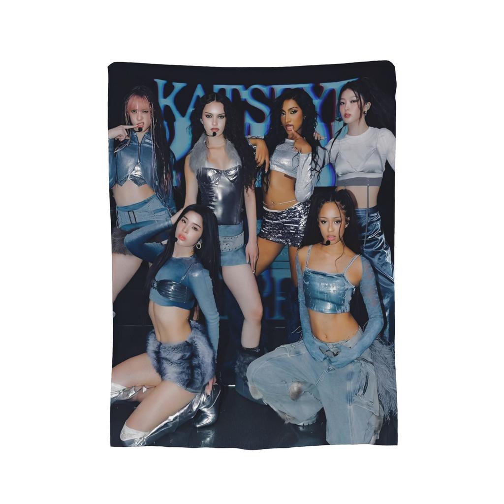 Katseye Members Kpop Fleece Blankets Gnarly Creative Throw Blanket for  Sofa Bedding Lounge 125*100cm Quilt