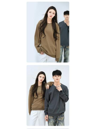 Customized Heavyweight Cotton Hoodie with Embroidered Logo - Men's Loose Fit, Round Neck, Regular Shoulder Style.