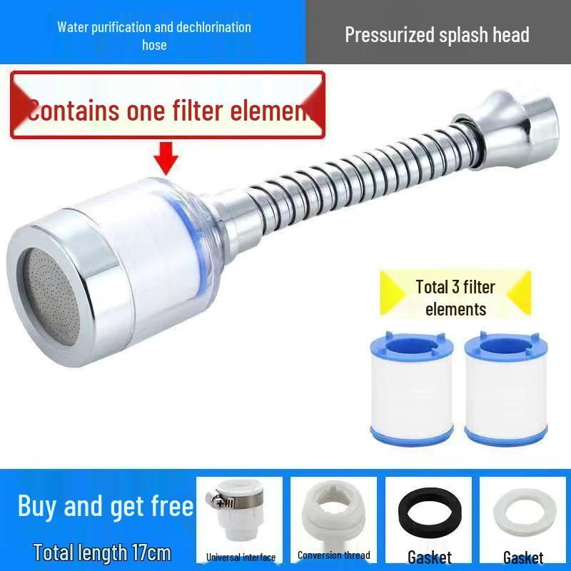 Stänkskyddande Kökskran Vattenfilter och Duschhuvudförlängare