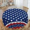 Stars And Stripe Holiday Table Cover Waterproofs Polyester Dining Tablecloth For Holiday Parties Picnics