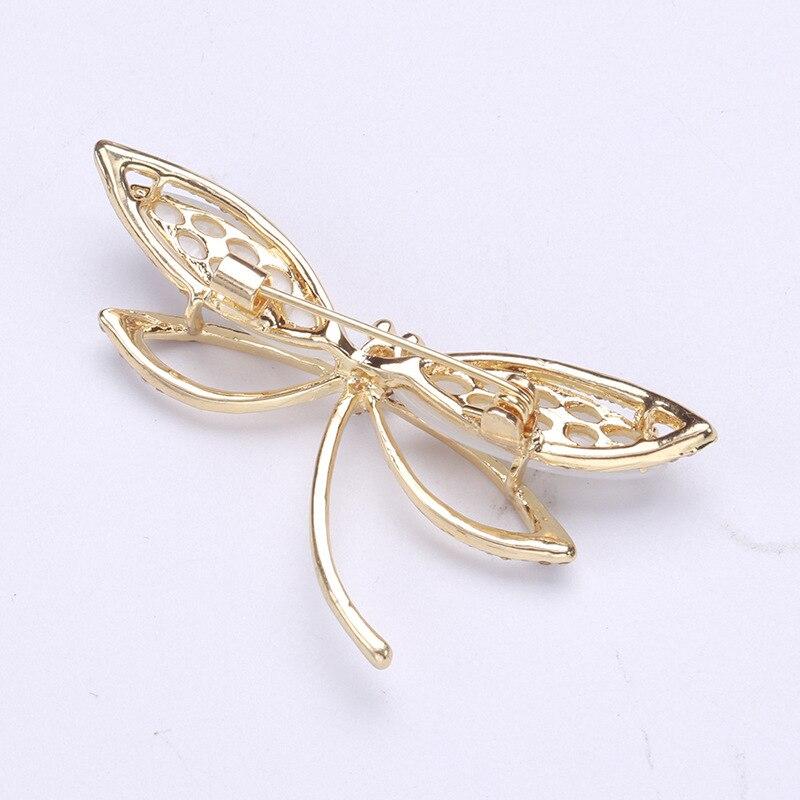 Blucome Kreative neue Opal Libelle Brosche Mode Legierung Insekt Pin Damen Mantel Pullover Kleidung Zubehör
