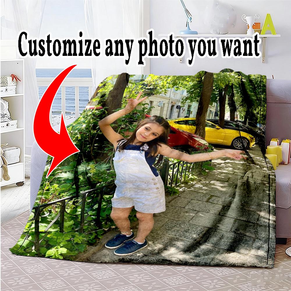 Customize Photos Personalized picture Blanket Cozy Personalized Blanket Comfortable Perfect for Sofa Home Decor Bed Livingroom