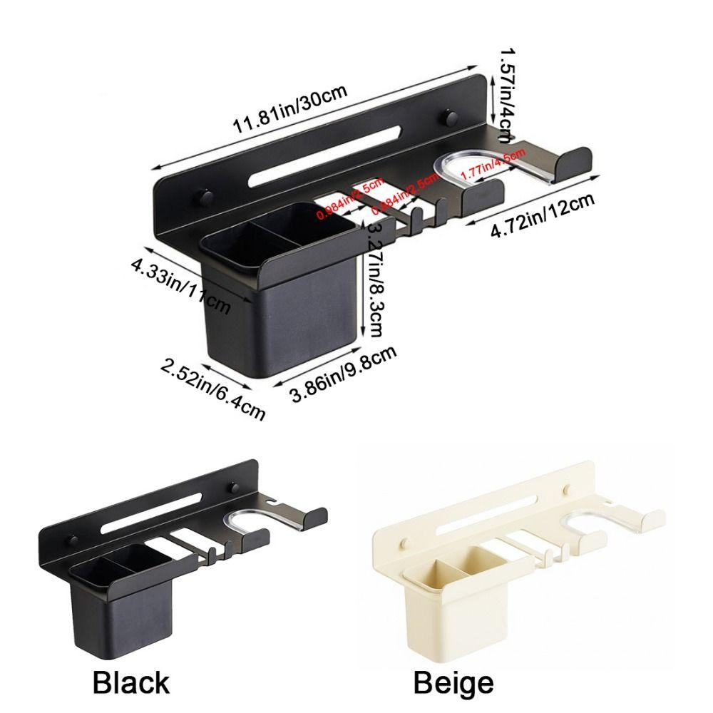 Space Saving Blow Dryer Hanger Wall Mounted Curling Iron Shelf Hair Dryer Holder  Comb