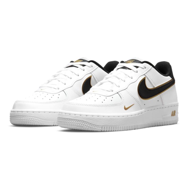 Nike Air Force 1 Low '07 LV8 Double Swoosh White Metallic Gold GS Sneakers DM3322-100